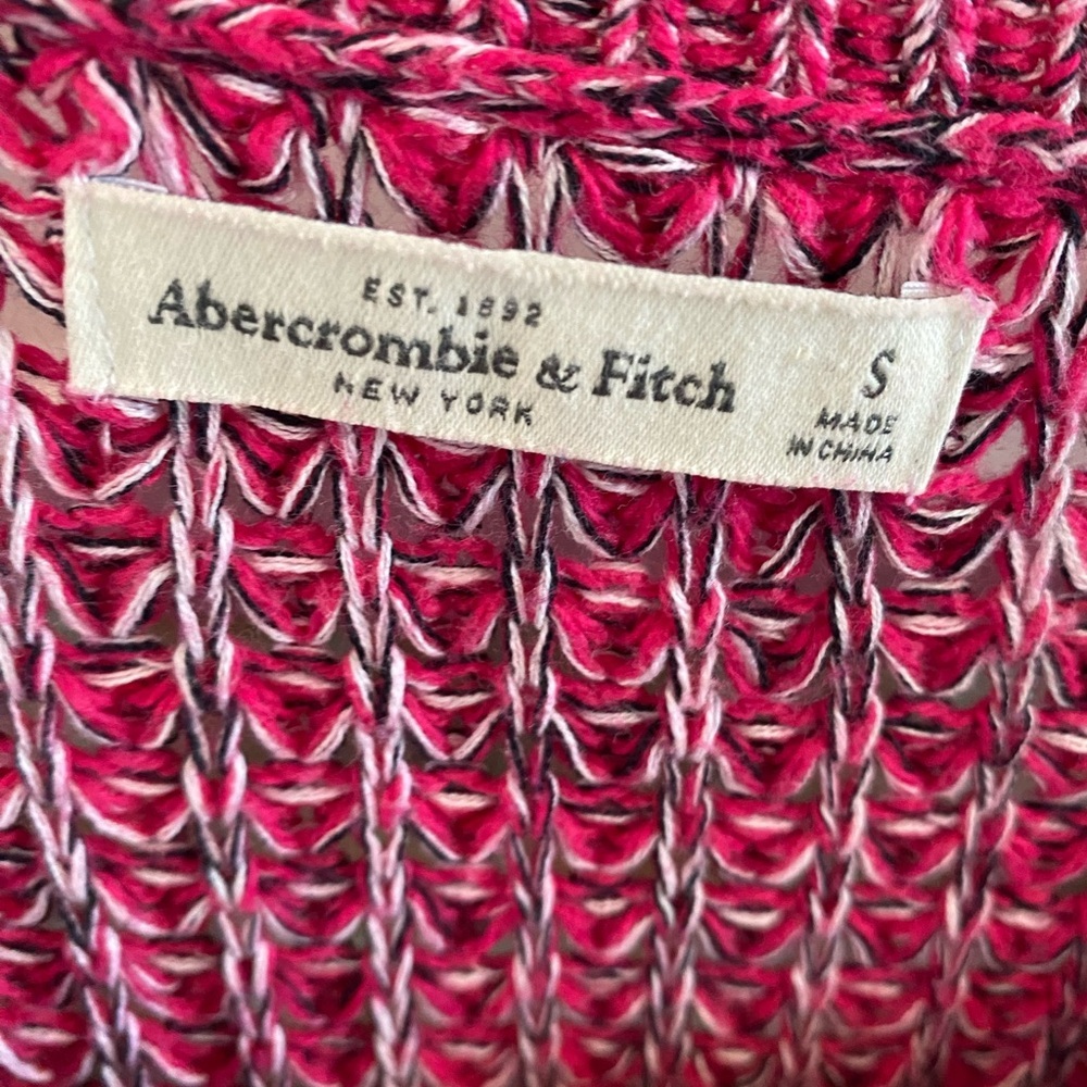 Abercrombie & Fitch Pink Knit Cropped Sweater Y2K Preppy Fitted Small Mi… - Picture 5 of 7